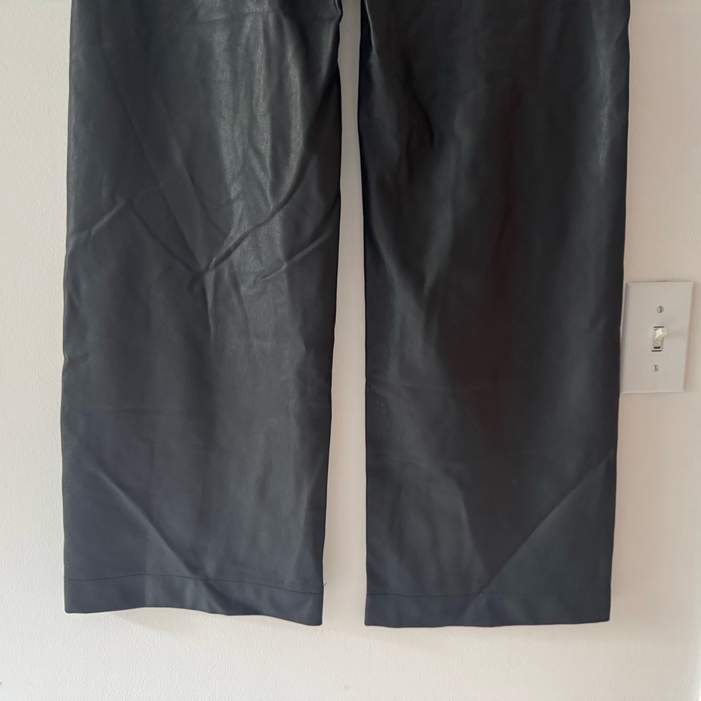 Anthro Maeve Colette Wide Leg Vegan Leather Pants - Picture 10 of 16